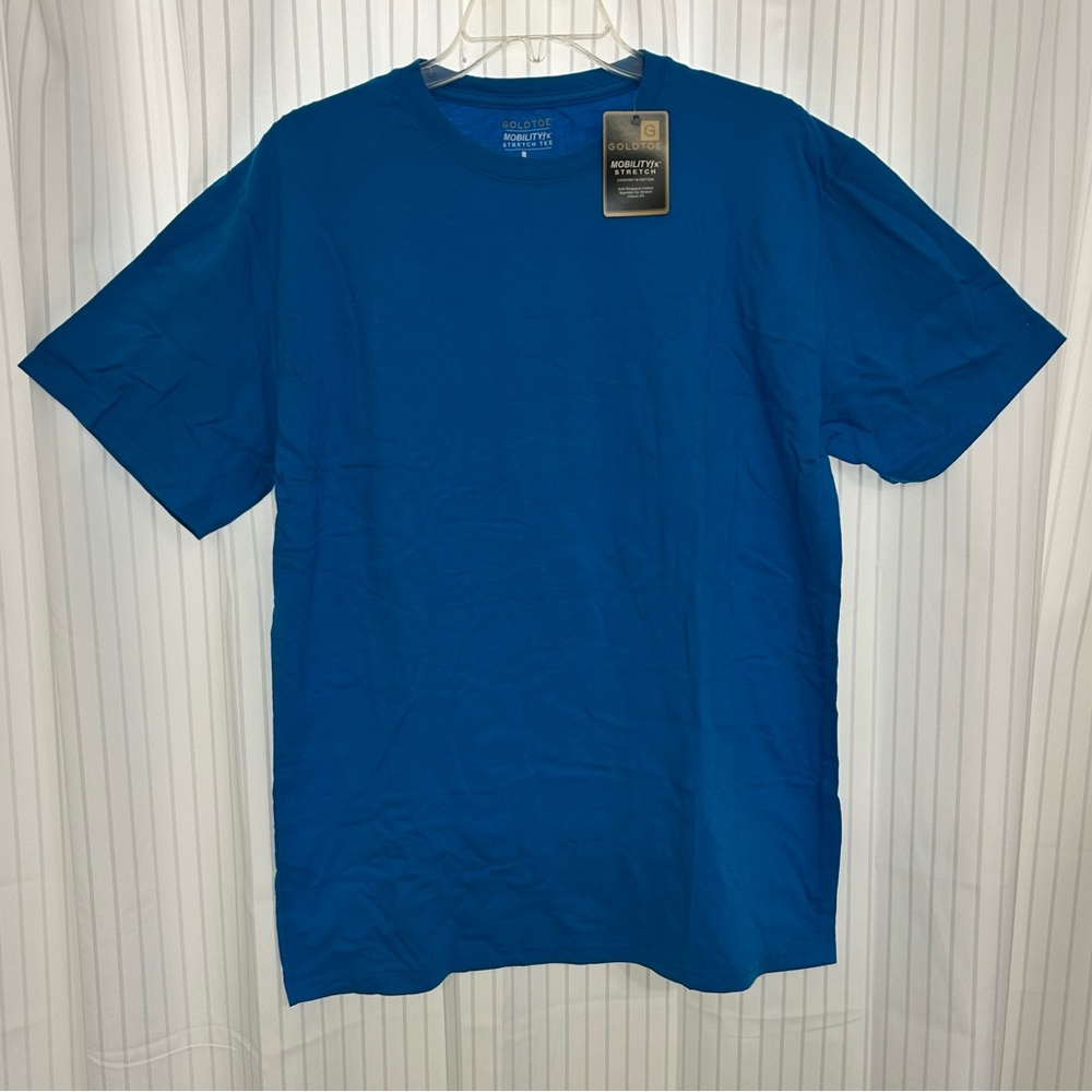 Gold Toe Men’s Mobility FX Stretch Short Sleeve Crewneck T-Shirt Royal Blue Lg